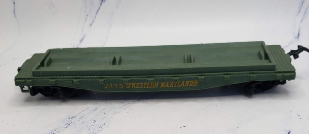 Tyco HO Scale Green Western Maryland 2475 Flat Car